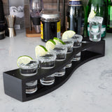 Shot Glasses Set of 6 with Wood Layered Base - POPvault