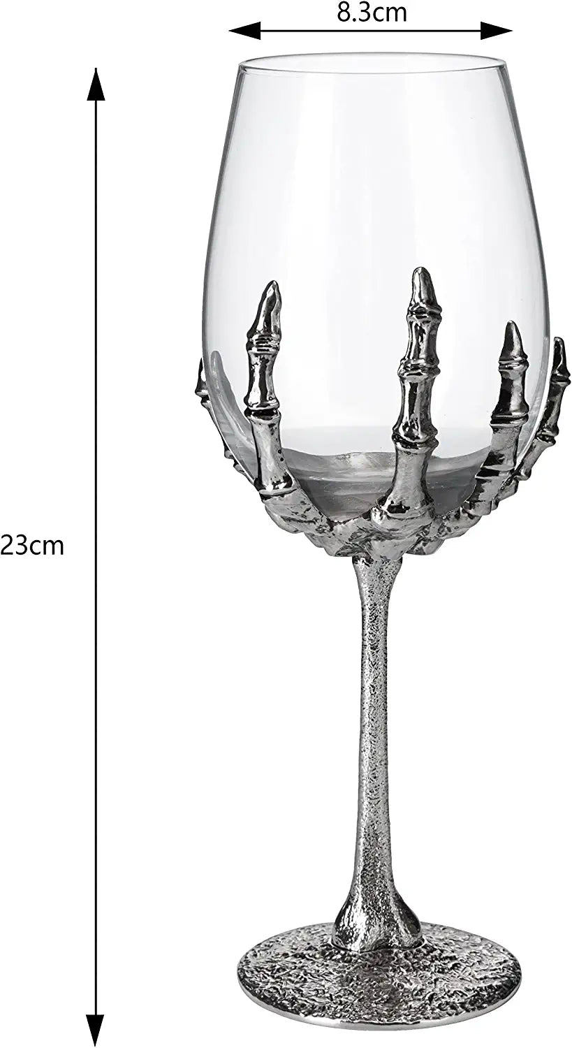Skeleton Hand Stemmed 12 Oz. Wine Glasses (Set Of 2) - POPvault