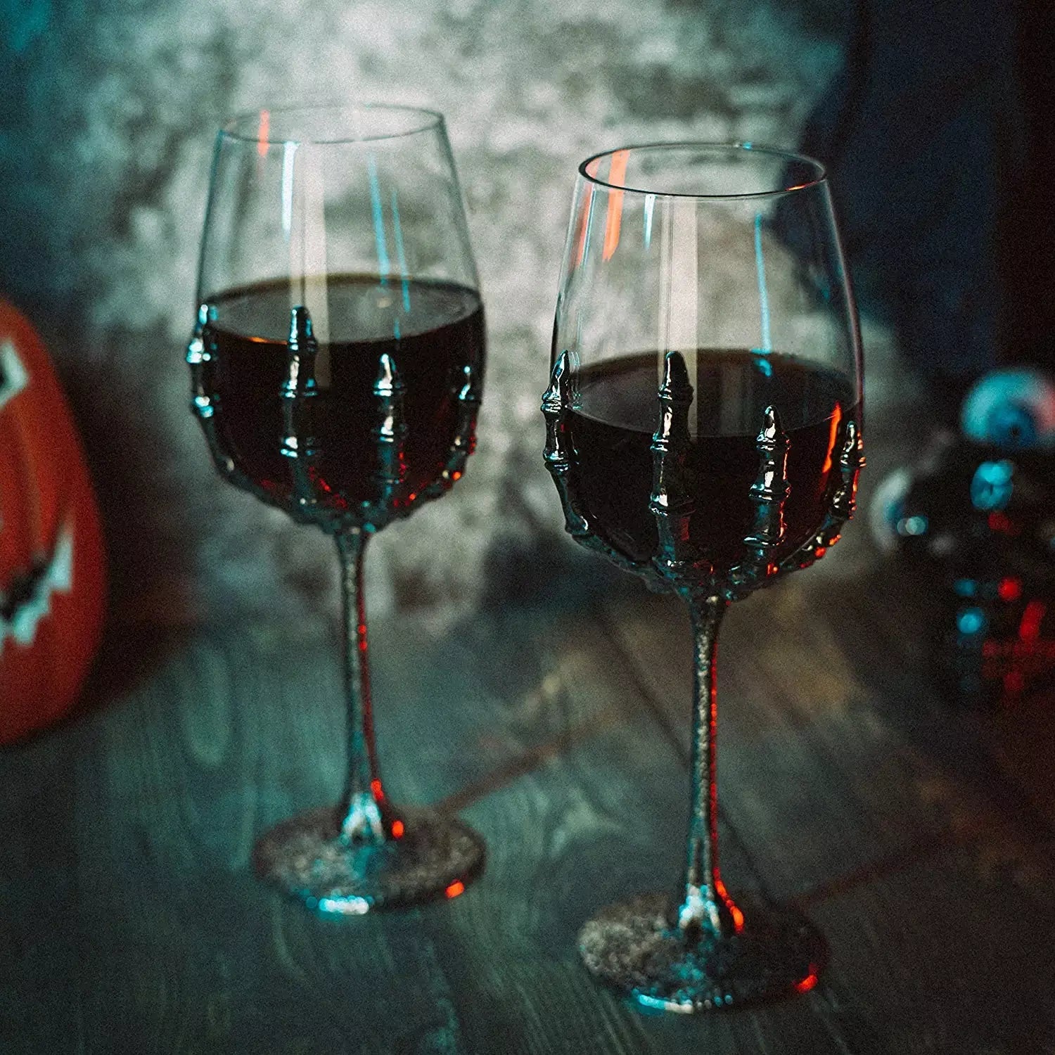 Skeleton Hand Stemmed 12 Oz. Wine Glasses (Set Of 2) - POPvault
