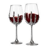 Skeleton Hand Stemmed 12 Oz. Wine Glasses (Set Of 2) - POPvault