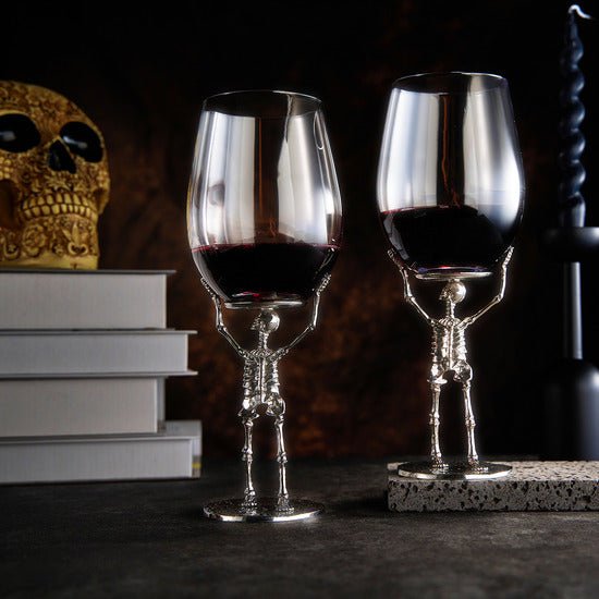 Skeleton Stemmed 19 Oz. Wine Glass (Set Of 2) - POPvault