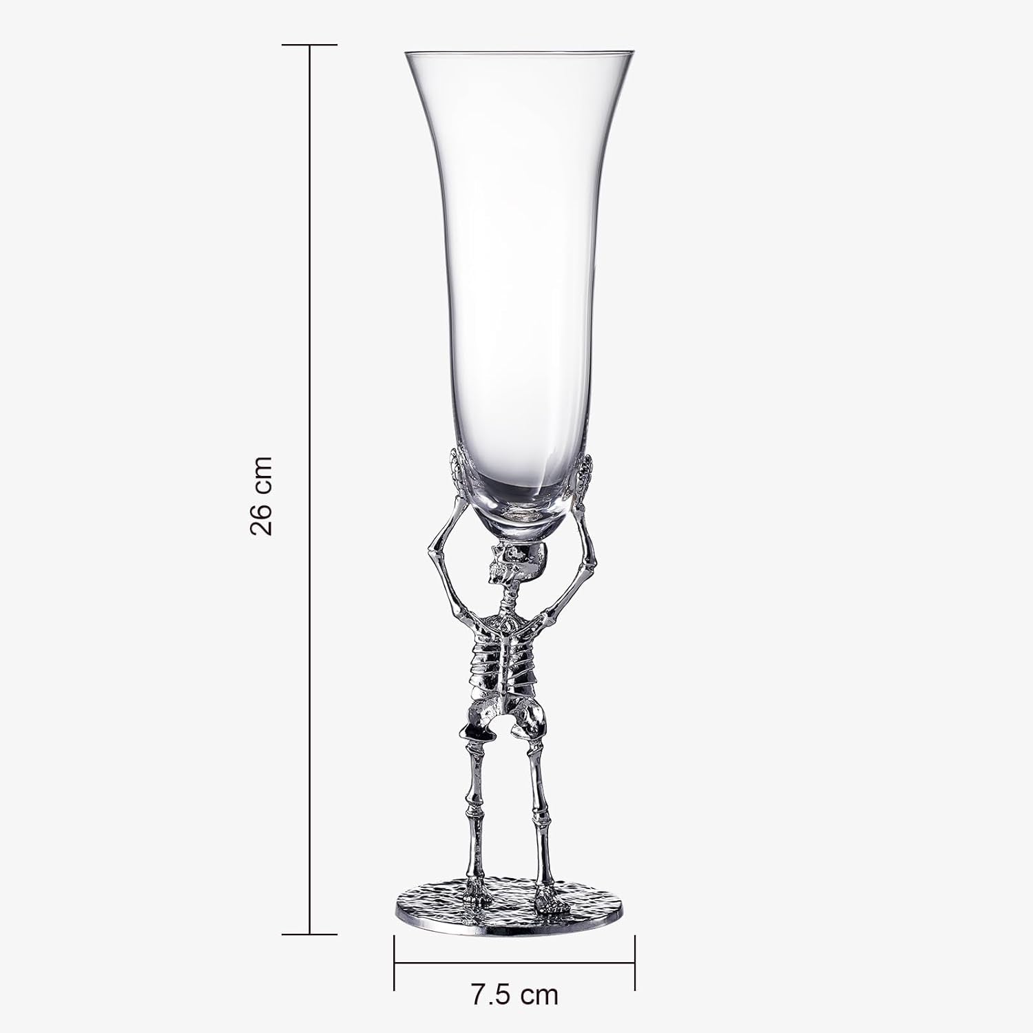 Skeleton Stemmed 7.5 Oz. Champagne Flute Glass (Set of 2) - POPvault