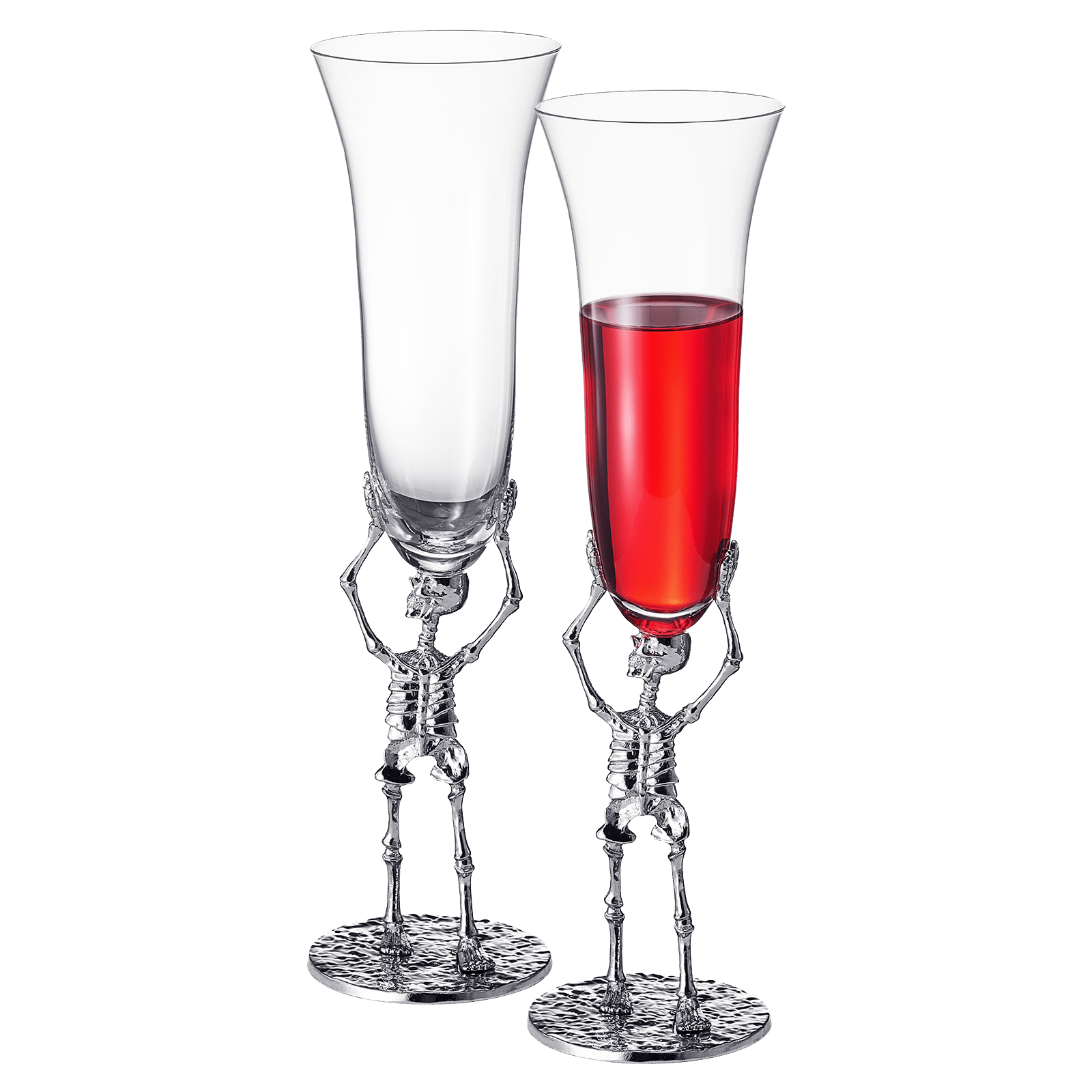 Skeleton Stemmed 7.5 Oz. Champagne Flute Glass (Set of 2) - POPvault