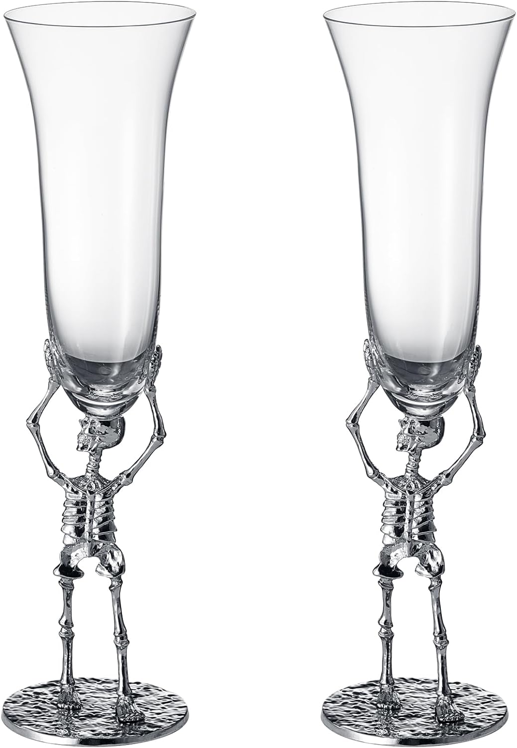 Skeleton Stemmed 7.5 Oz. Champagne Flute Glass (Set of 2) - POPvault