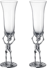 Skeleton Stemmed 7.5 Oz. Champagne Flute Glass (Set of 2) - POPvault