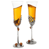 Skeleton Stemmed 7.5 Oz. Champagne Flute Glass Single - POPvault