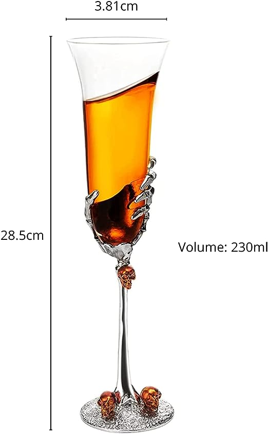 Skeleton Stemmed 7.5 Oz. Champagne Flute Glass Single - POPvault