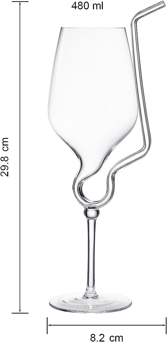 Spiral Straw 16 Oz. Stemmed Wine Glass Single - POPvault