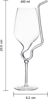 Spiral Straw 16 Oz. Stemmed Wine Glass Single - POPvault