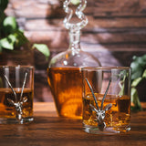 Stag Antler 750 ml Whiskey Decanter Set With 2 Stag 12 Oz. Glasses - POPvault