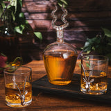 Stag Antler 750 ml Whiskey Decanter Set With 2 Stag 12 Oz. Glasses - POPvault