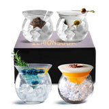 Stemless Martini Glasses With Chiller 5.5oz - (Set of 2 or 4) - POPvault