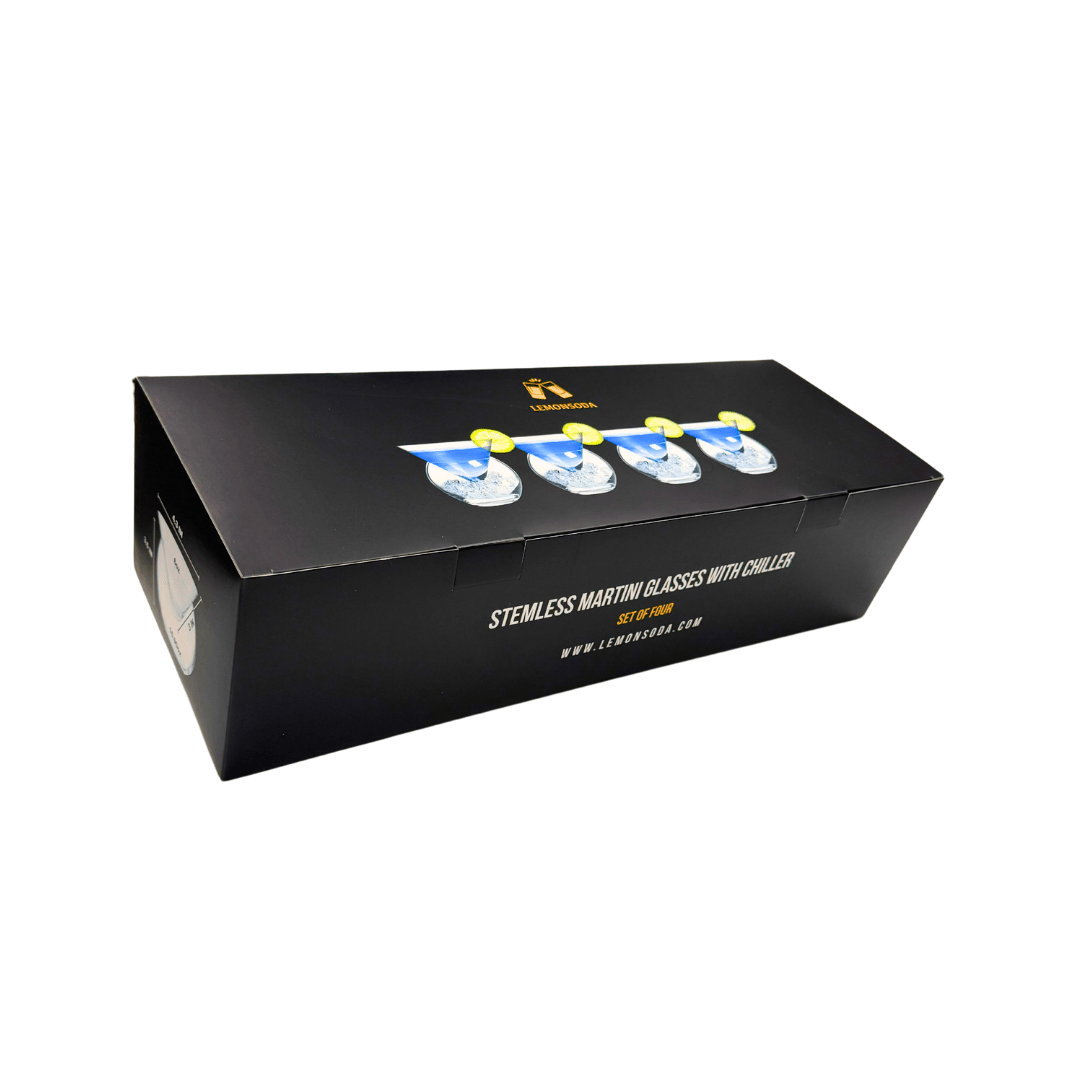 Stemless Martini Glasses With Chiller 5.5oz - (Set of 2 or 4) - POPvault