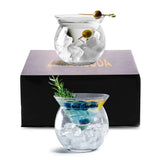 Stemless Martini Glasses With Chiller 5.5oz - (Set of 2 or 4) - POPvault