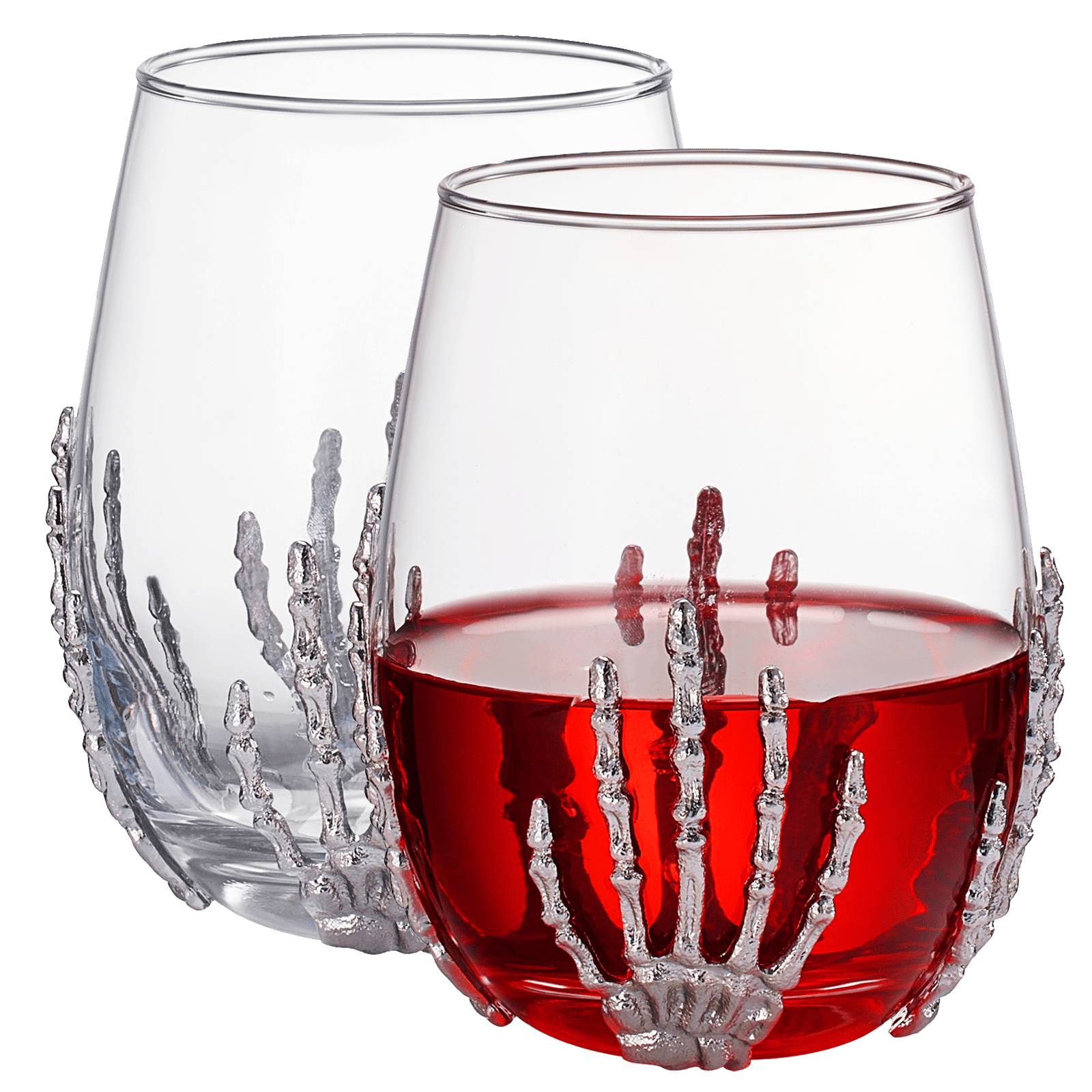 Stemless Skeleton 17 Oz. Wine Glasses (Set of 2) - POPvault