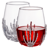 Stemless Skeleton 17 Oz. Wine Glasses (Set of 2) - POPvault