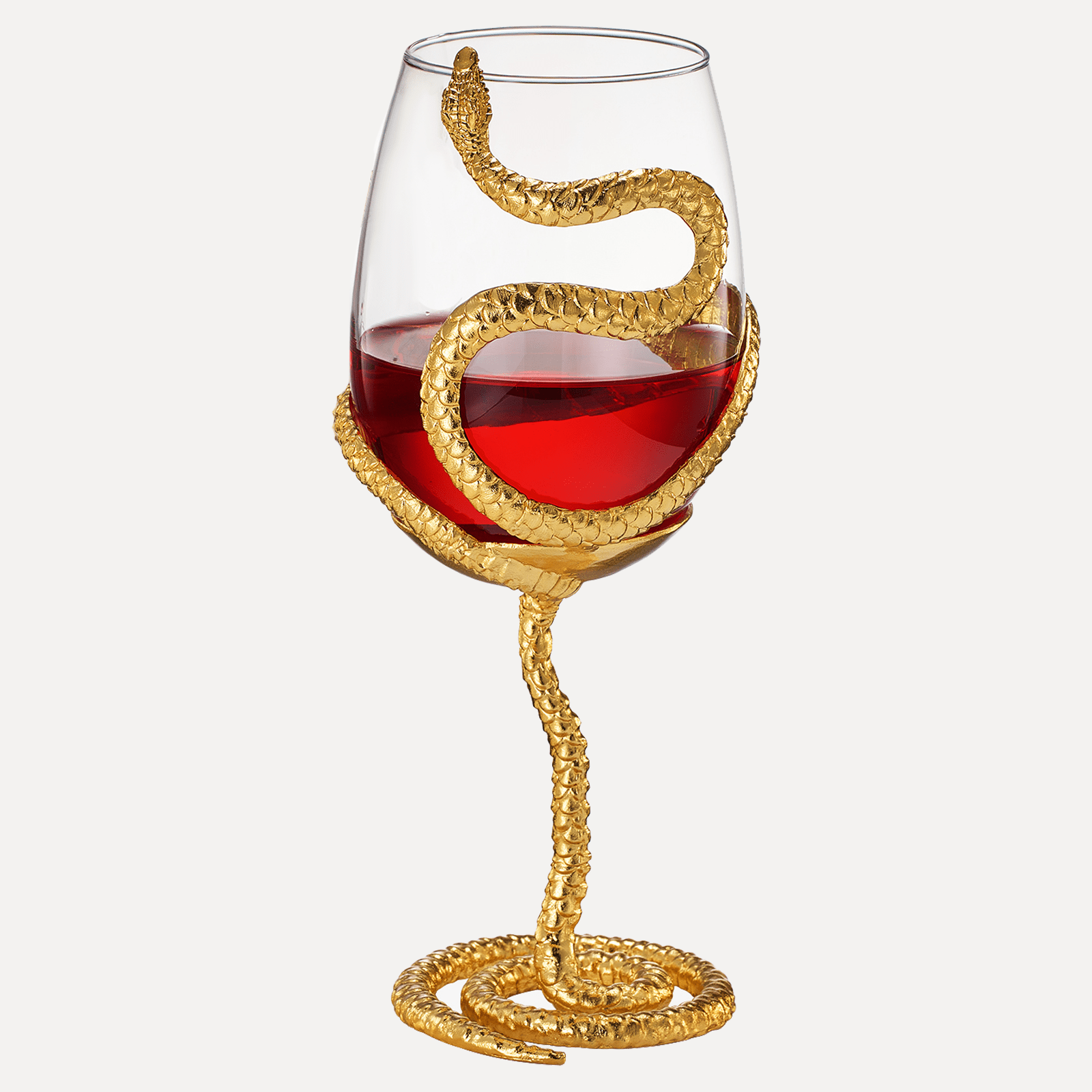 Stemmed Gold Snake 19 Oz. Wine Glass Single - POPvault