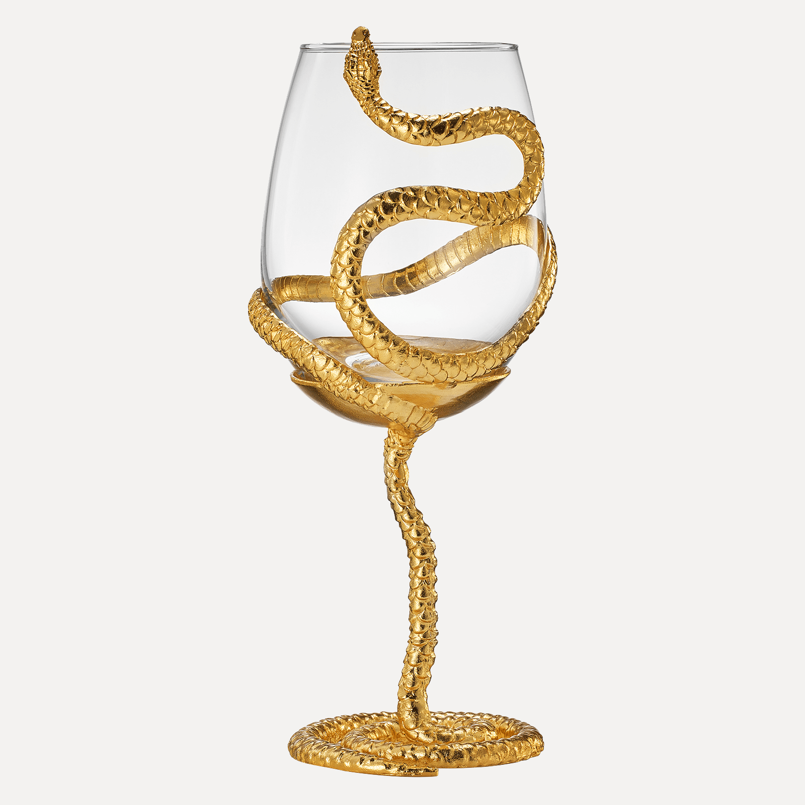 Stemmed Gold Snake 19 Oz. Wine Glass Single - POPvault