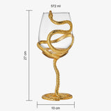Stemmed Gold Snake 19 Oz. Wine Glass Single - POPvault
