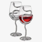 Stemmed Silver Snake 19 Oz. Wine Glass (Set Of 2) - POPvault