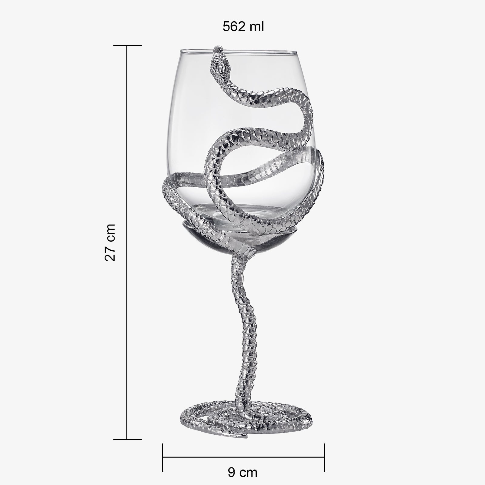 Stemmed Silver Snake 19 Oz. Wine Glass (Set Of 2) - POPvault