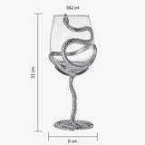 Stemmed Silver Snake 19 Oz. Wine Glass (Set Of 2) - POPvault