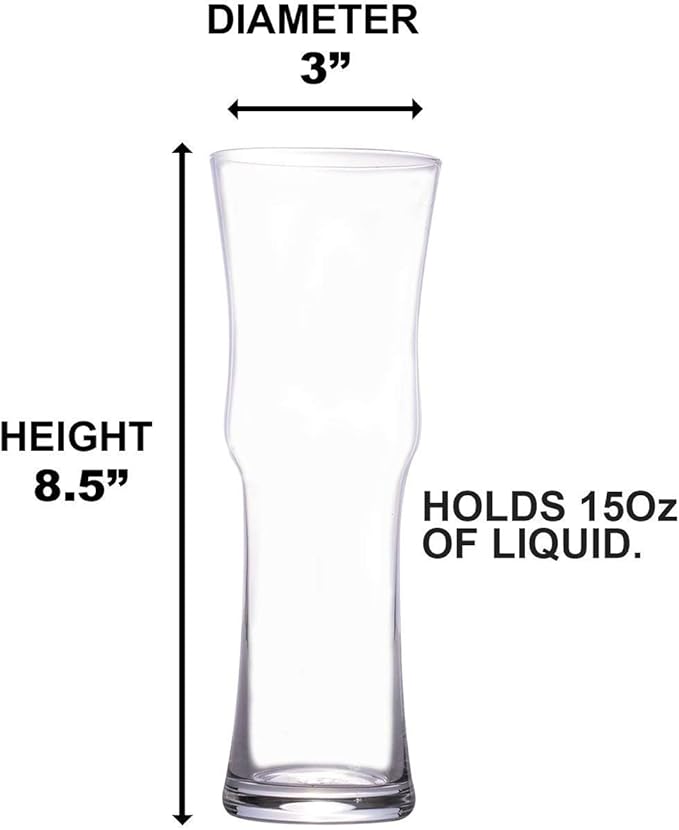 Tall Napoli Hurricane Cocktail Glasses - Handcrafted Cocktail Glass Set (15oz) - POPvault