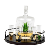 Tequila 750 ml Decanter Set With Agave Plant Decor And 6 Agave 3 Oz. Shot Glasses In A Stand - POPvault