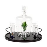 Tequila 750 ml Decanter Set With Agave Plant Decor And 6 Agave 3 Oz. Shot Glasses In A Stand - POPvault