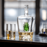 Tequila 750 ml Decanter Set With Agave Plant Decor And 6 Agave 3 Oz. Shot Glasses In A Stand - POPvault