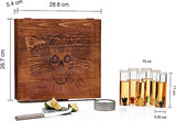 Tequila Shot Glass Gift Box Includes 6 Agave Shot Glasses, Knife, Skull Coaster, and Salt Tin - POPvault