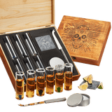 Tequila Shot Glass Gift Box Includes 6 Agave Shot Glasses, Knife, Skull Coaster, and Salt Tin - POPvault
