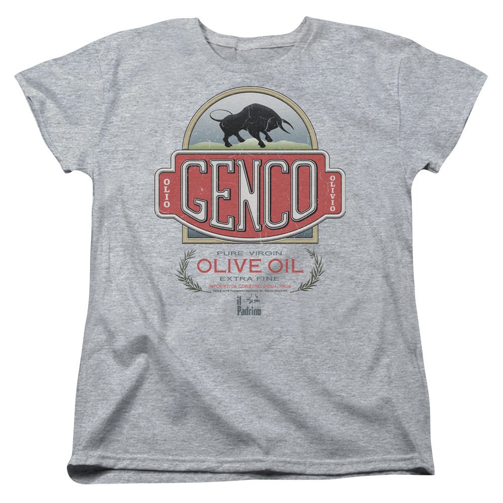 The Godfather Genco Olive Oil Womens T Shirt Athletic Heather Officially Licensed - POPvault