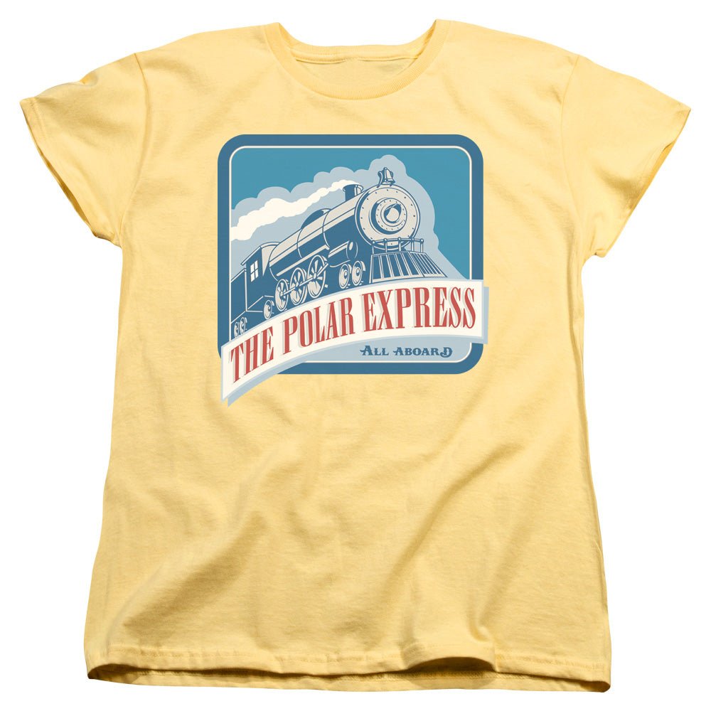 The Polar Express All Aboard Womens T Shirt Yellow Officially Licensed - POPvault