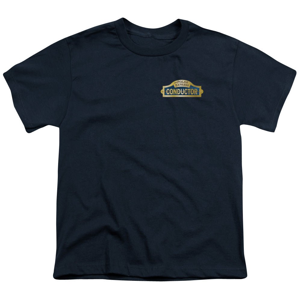 The Polar Express Conductor Kids Youth T Shirt Navy Blue Officially Licensed - POPvault