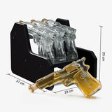 Three Pistol & Wooden Stand 7.7 Oz. Whiskey Decanter Set - POPvault
