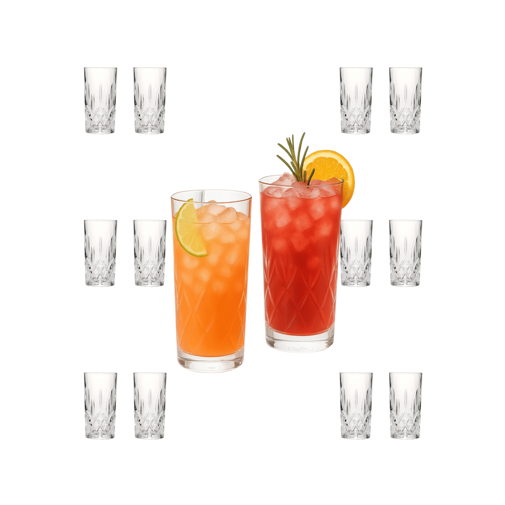 Tom Collins Drinking Glasses – Premium Water Glasses – 12oz - POPvault