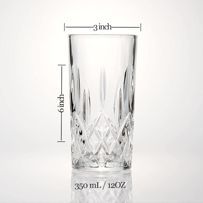 Tom Collins Drinking Glasses – Premium Water Glasses – 12oz - POPvault
