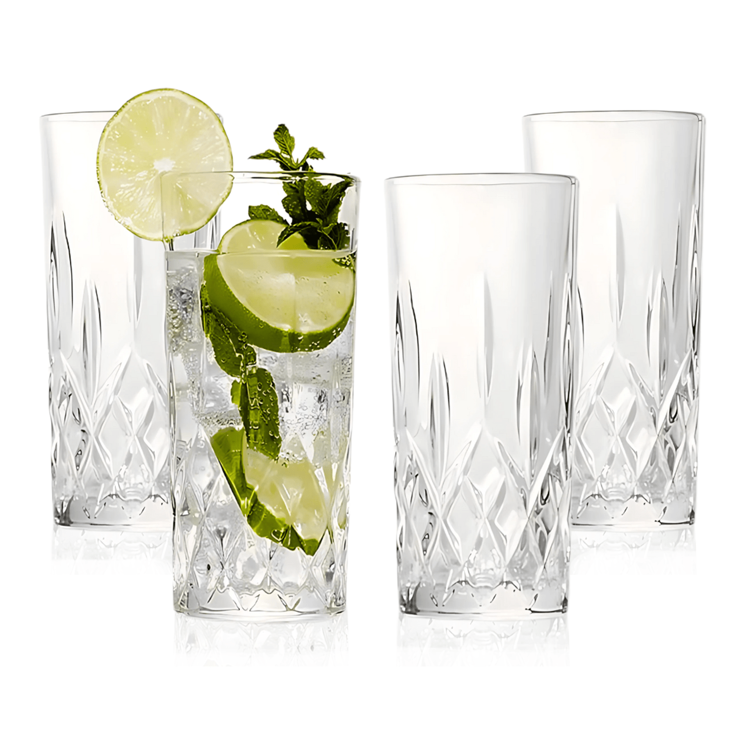 Tom Collins Drinking Glasses – Premium Water Glasses – 12oz - POPvault