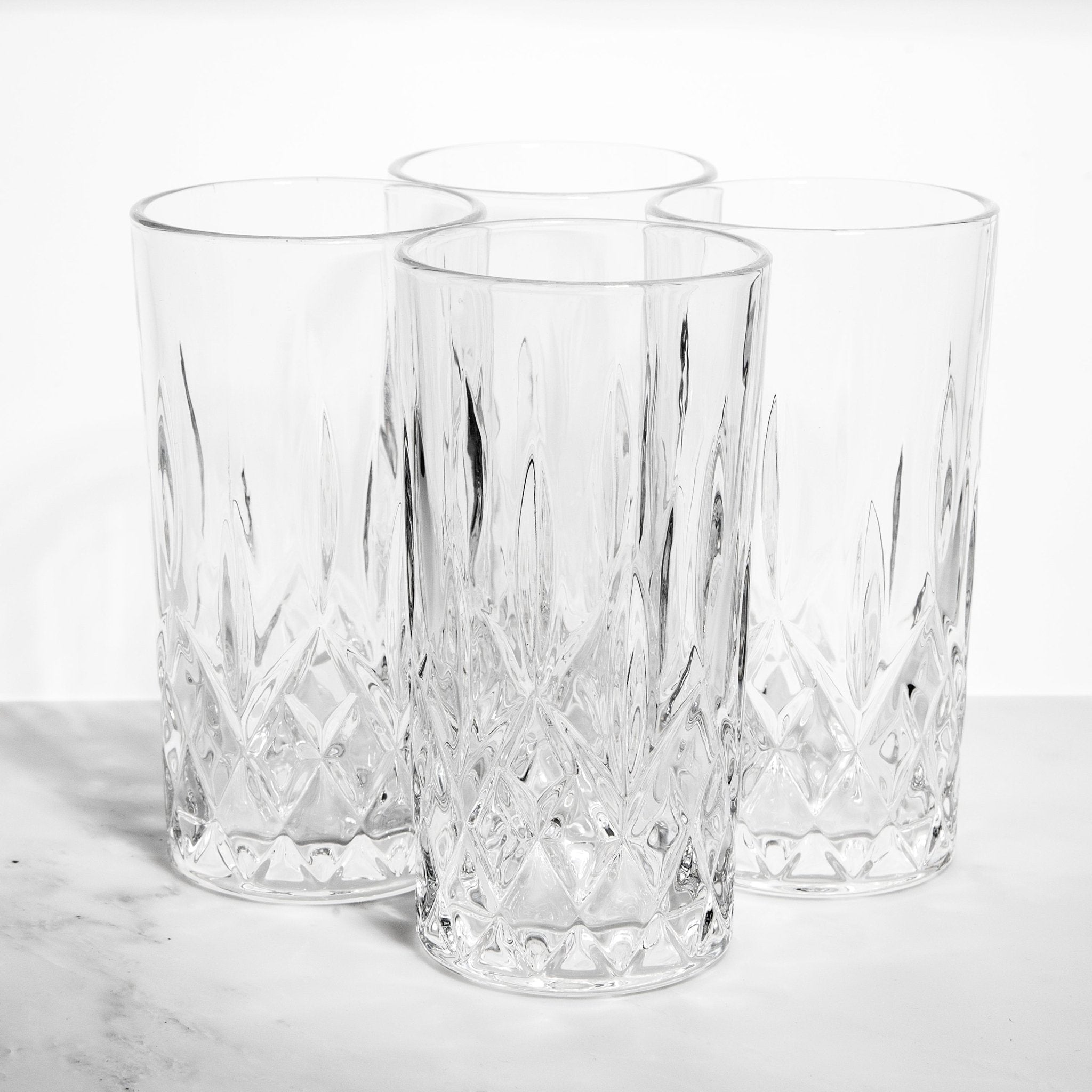 Tom Collins Drinking Glasses – Premium Water Glasses – 12oz - POPvault