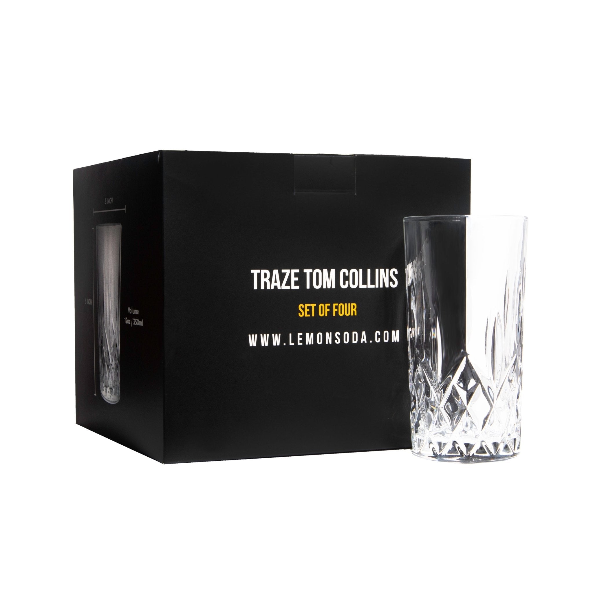Tom Collins Drinking Glasses – Premium Water Glasses – 12oz - POPvault