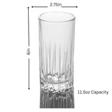 Traze Tom Collins Crystal Cut Glasses - 11.5 Oz - POPvault