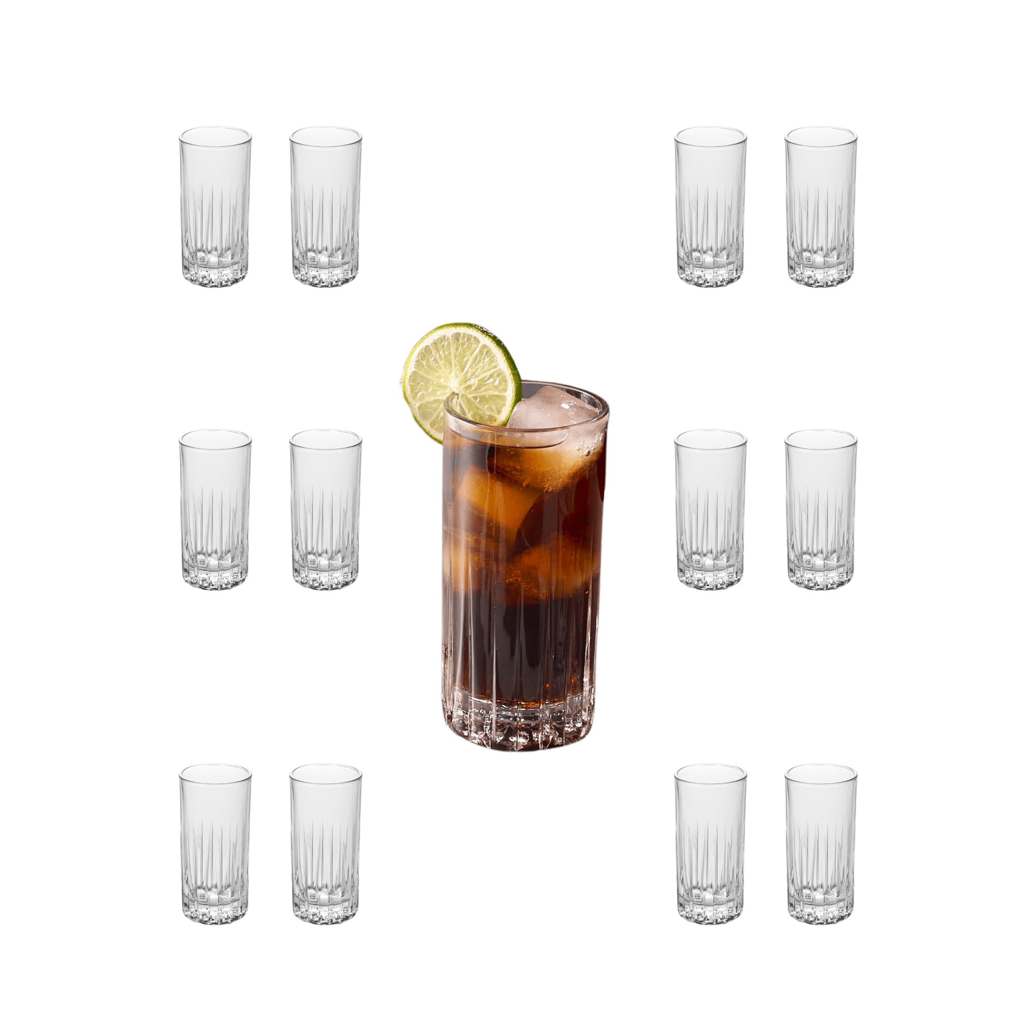 Traze Tom Collins Crystal Cut Glasses - 11.5 Oz - POPvault