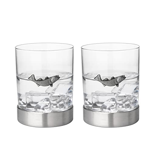Trout Fishing Whiskey 11 Oz. Glasses (Set of 2) - POPvault