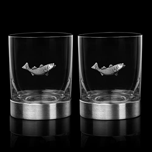 Trout Fishing Whiskey 11 Oz. Glasses (Set of 2) - POPvault