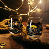 Vincent Van Gogh Stemless Hand Painted 18.5 Oz. Wine Glasses (Set Of 2) - POPvault