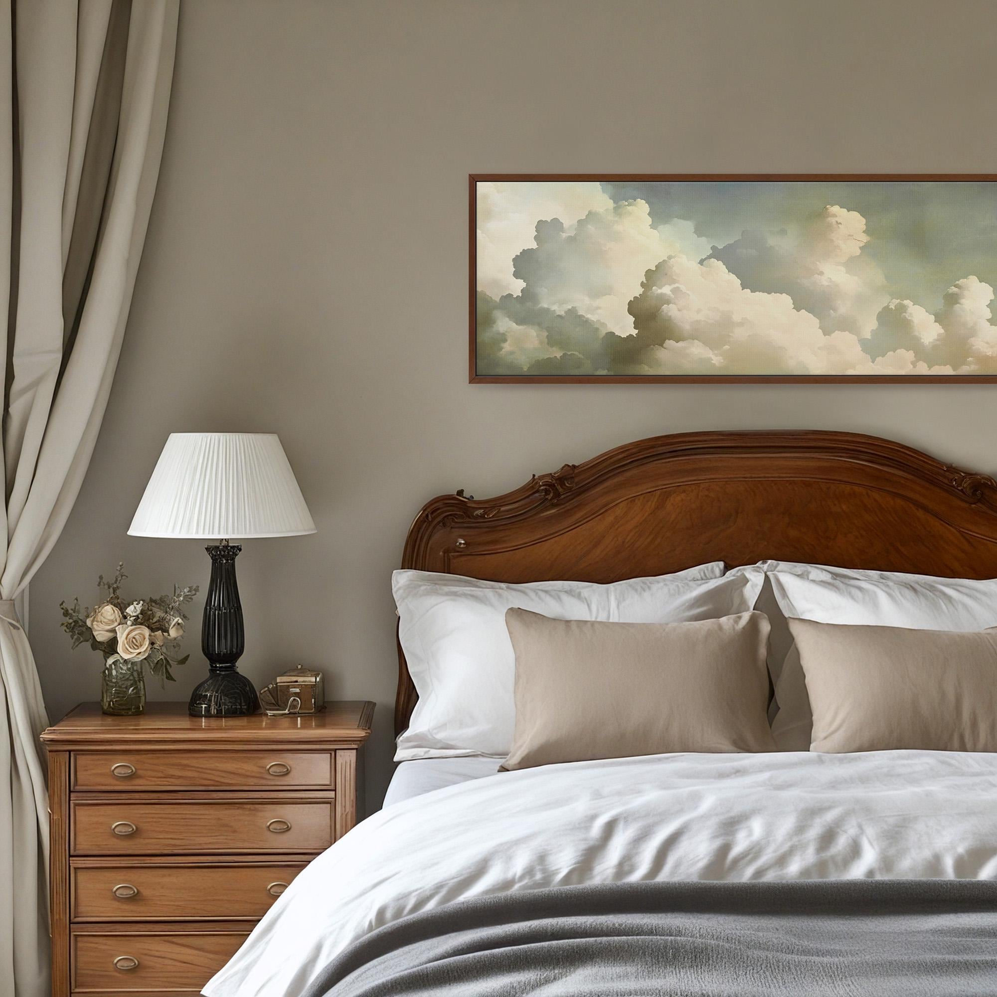 Vintage Cloud Lime Cream Canvas Art Print - POPvault