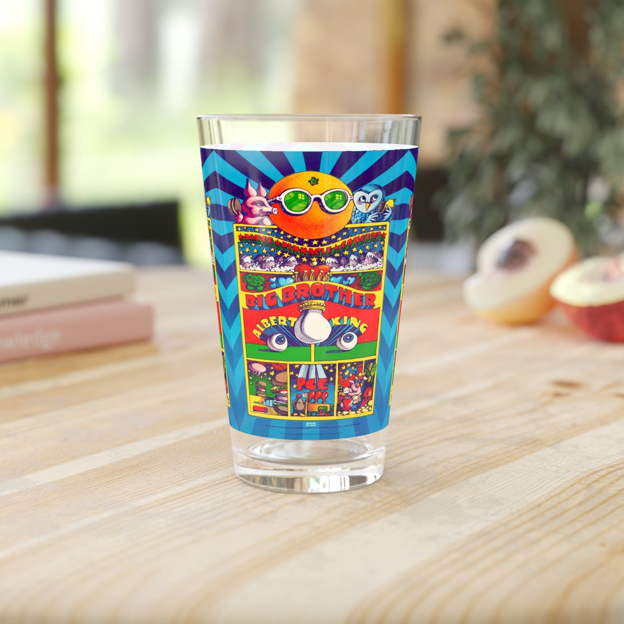 Vintage Concert Poster 16 Oz. Pint Glass — Featuring Big Brother & The Holding Company, Albert King Dance Pinnacle Concert - POPvault