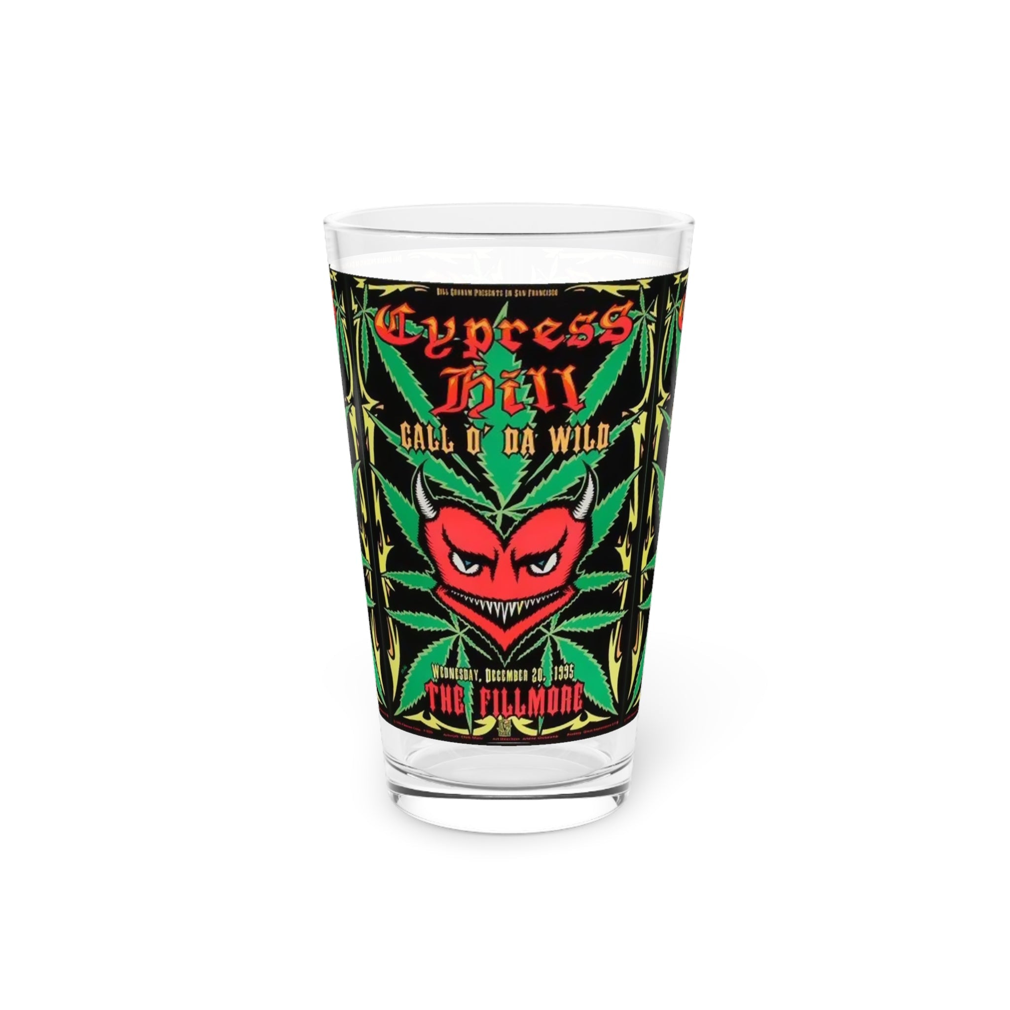Vintage Concert Poster 16 Oz. Pint Glass — Featuring Cypress Hill At The Fillmore 1995 - POPvault