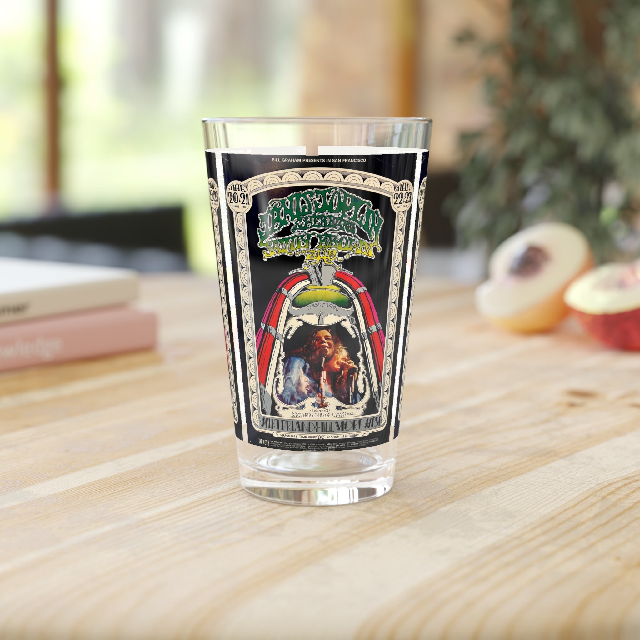 Vintage Concert Poster 16 Oz. Pint Glass — Featuring Janis Joplin At San Francisco Winterland Fillmore West - POPvault